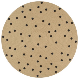 Covor manual cu imprimeu in buline, 90 cm, iută