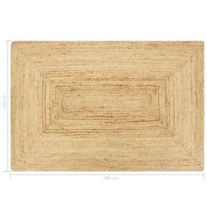 Covor manual, natural, 120 x 180 cm, iută - Img 5