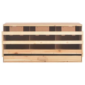 Cuibar găini cu 3 compartimente, 96x40x45 cm, lemn masiv pin - Img 5