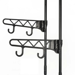 Cuier haine, oțel și textil nețesut, 55x28,5x175 cm Negru - Img 8