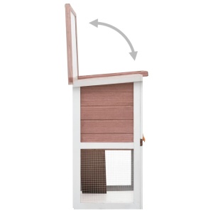 Cușcă de iepuri pentru exterior, 1 ușă, maro, lemn - Img 4