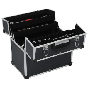 Cutie de scule, negru, 43,5x22,5x34 cm, aluminiu - Img 4