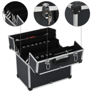Cutie de scule, negru, 43,5x22,5x34 cm, aluminiu - Img 7