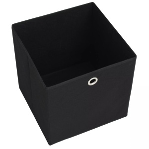 Cutii depozitare, 4 buc, material nețesut, 32x32x32 cm, Negru - Img 5