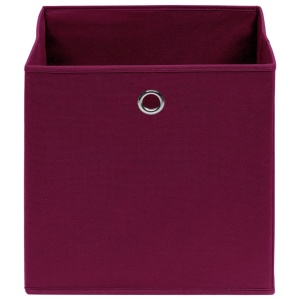 Cutii depozitare, 4 buc., roșu inchis, 32x32x32 cm, textil - Img 4
