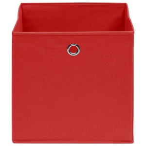 Cutii depozitare, 4 buc, textil, 32x32x32 cm, roșu - Img 4