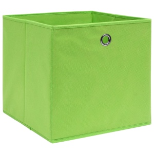 Cutii depozitare, 4 buc., verde, 32x32x32 cm, textil - Img 3