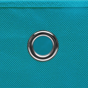 Cutii depozitare cu capace, 10 buc., bleu, 32x32x32 cm, textil - Img 2