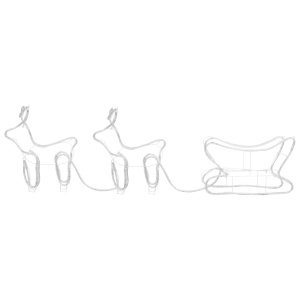 Decorațiune de Crăciun cu reni și sanie, 576 leduri, exterior - Img 3