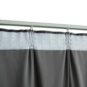 Draperii opace, 2 buc., antracit, 140x175 cm, catifea, cârlige - Img 4
