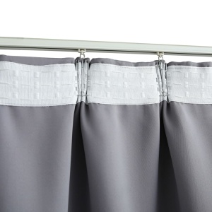 Draperii opace cu cârlige, 2 buc., gri, 140 x 175 cm - Img 4