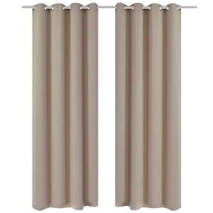 Draperii opace cu inele metalice 2 buc. 135 x 245 cm, crem