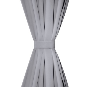 Draperii opace cu ocheți metalici, 2 buc, 135 x 175 cm, gri - Img 3