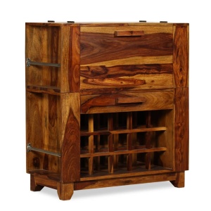 Dulap bar din lemn masiv de sheesham, 85 x 40 x 95 cm - Img 11
