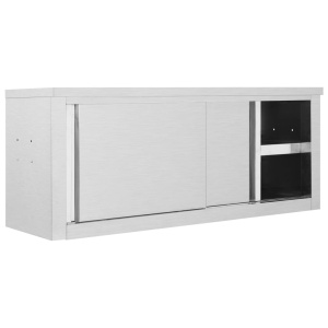 Dulap bucătărie cu uși glisante, 120x40x50 cm, oțel inoxidabil - Img 4