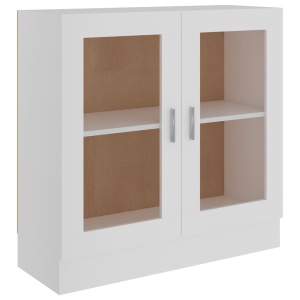 Dulap cu vitrină, alb, 82,5 x 30,5 x 80 cm, PAL - Img 2