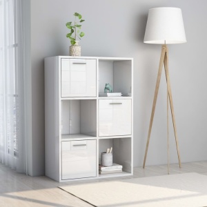 Dulap de depozitare, alb extralucios, 60 x 29,5 x 90 cm, PAL