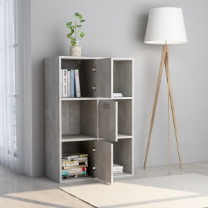 Dulap de depozitare, gri beton, 60 x 29,5 x 90 cm, PAL - Img 3