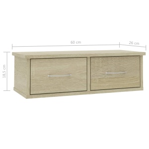 Dulap de perete cu sertare, stejar Sonoma, 60x26x18,5 cm, PAL - Img 6