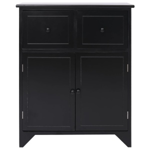 Dulap lateral, negru, 60 x 30 x 75 cm, lemn de paulownia - Img 4