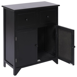 Dulap lateral, negru, 60 x 30 x 75 cm, lemn de paulownia - Img 6