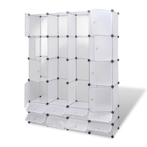 Dulap modular cu 18 compartimente alb 37 x 146 x 180,5 cm - Img 3