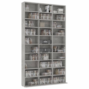 Dulap pentru CD-uri, gri beton, 102 x 23 x 177,5 cm, PAL - Img 3