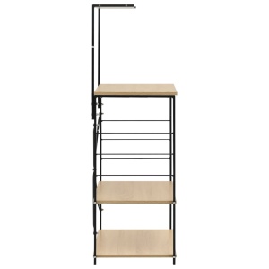 Dulap pentu cuptor microunde negru și stejar 60x39,6x123 cm PAL - Img 4