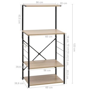 Dulap pentu cuptor microunde negru și stejar 60x39,6x123 cm PAL - Img 7