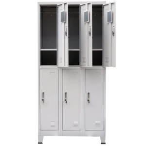 Dulap vestiar cu 6 compartimente, oțel, 90 x 45 x 180 cm, gri - Img 5