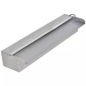 Fântână piscină dreptunghiulară LED-uri 45 cm oțel inoxidabil - Img 2
