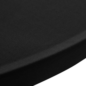 Faţă de masă pentru mese inalte Ø 60 cm Negru Elasticizată 2 buc - Img 4