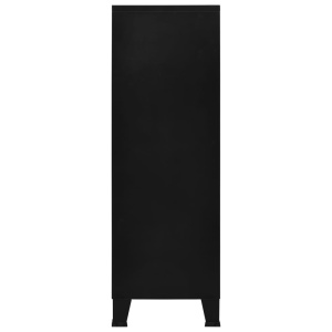 Fișet cu 6 uși, negru, 75 x 40 x 120 cm, oțel, industrial - Img 8
