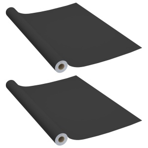 Folii de mobilier autoadezive, 2 buc., negru, 500 x 90 cm, PVC - Img 2