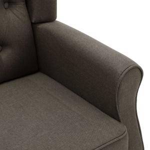 Fotoliu de masaj cu taburet, gri taupe, material textil - Img 6