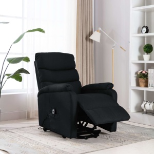 Fotoliu de masaj rabatabil vertical, negru, material textil