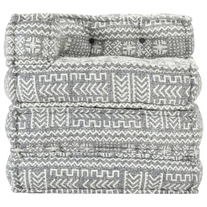 Fotoliu puf modular, gri deschis, material textil - Img 3
