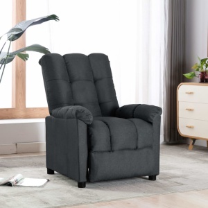 Fotoliu rabatabil, gri inchis, material textil