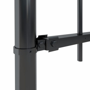 Gard de grădină cu vârf curbat, negru, 5,1 x 0,8 m, oțel - Img 4