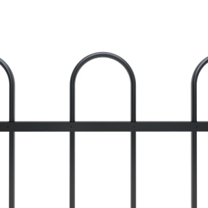 Gard de grădină cu vârf curbat, negru, 5,1 x 1,2 m, oțel - Img 3