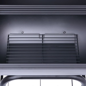 Grătar barbecue cu cărbuni, afumătoare și raft inferior, negru - Img 7