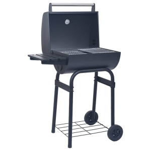 Grătar barbecue cu cărbuni, afumătoare și raft inferior, negru - Img 8