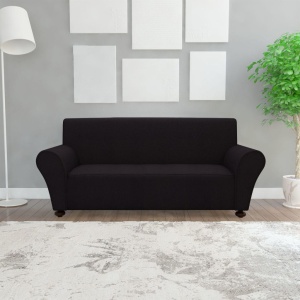 Husă elastică pentru canapea poliester jersey negru - Img 4