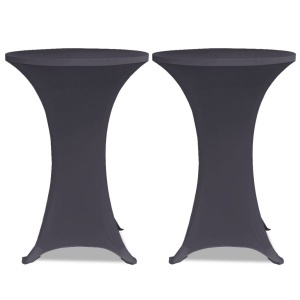 Husă elastică pentru masă, 80 cm, antracit, 2 buc. - Img 2