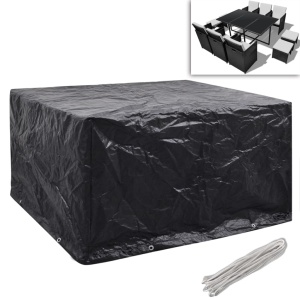 Huse mobilier grădină 2 buc. set poliratan 8 ocheți 172x113 cm - Img 2
