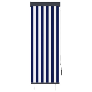 Jaluzea tip rulou de exterior, albastru și alb, 60 x 250 cm - Img 2