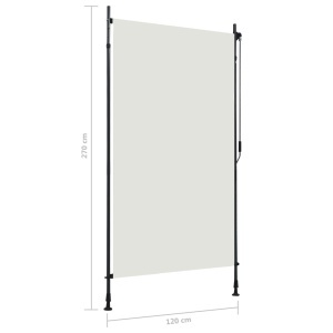 Jaluzea tip rulou de exterior, crem, 120 x 270 cm - Img 6