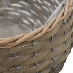 Jardinieră, 3 buc., răchită cu o căptușeală din PE - Img 5