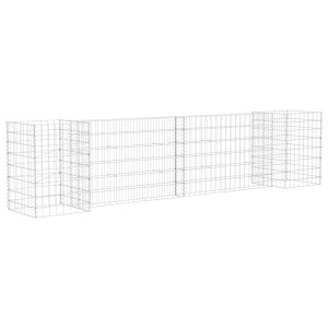 Jardinieră gabion in formă de H, sârmă oțel, 260 x 40 x 60 cm - Img 2