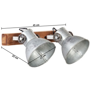 Lampă de perete industrială, argintiu, 45 x 25 cm, E27 - Img 10